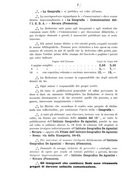 La geografia comunicazioni dell'Istituto geografico De Agostini