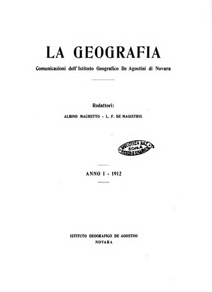La geografia comunicazioni dell'Istituto geografico De Agostini