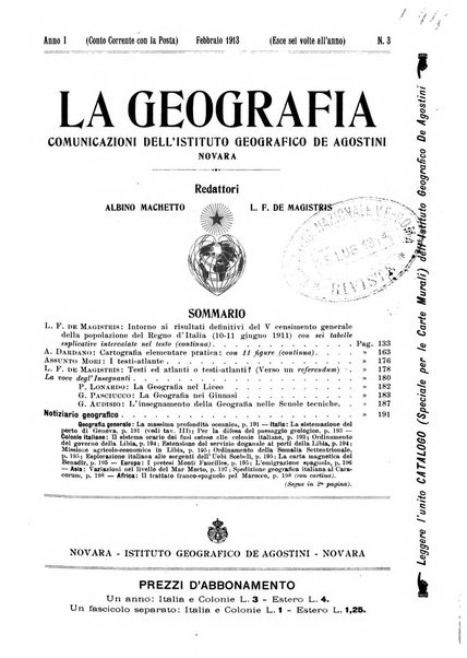 La geografia comunicazioni dell'Istituto geografico De Agostini