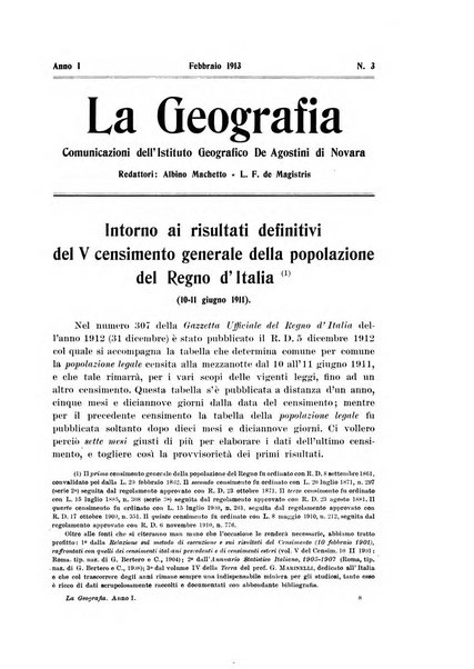 La geografia comunicazioni dell'Istituto geografico De Agostini