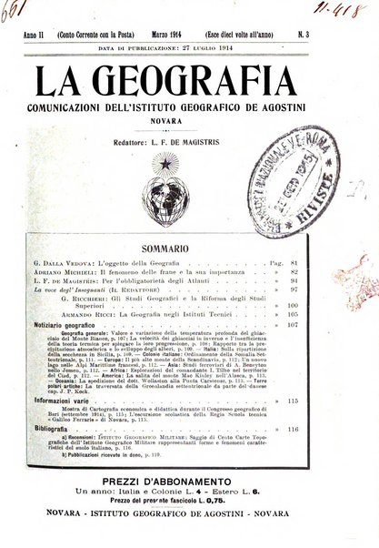 La geografia comunicazioni dell'Istituto geografico De Agostini