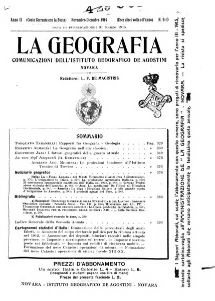 La geografia comunicazioni dell'Istituto geografico De Agostini