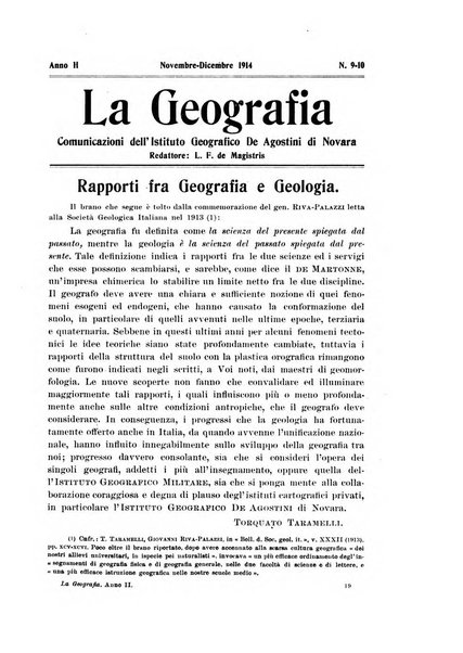 La geografia comunicazioni dell'Istituto geografico De Agostini