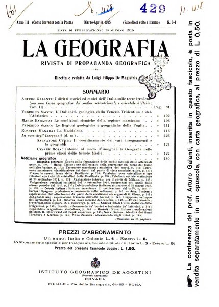 La geografia comunicazioni dell'Istituto geografico De Agostini