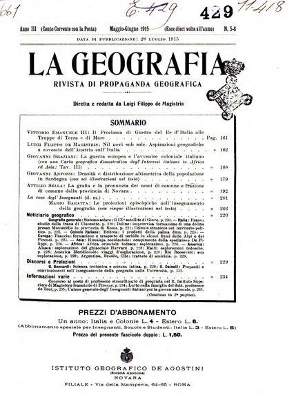 La geografia comunicazioni dell'Istituto geografico De Agostini