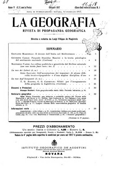 La geografia comunicazioni dell'Istituto geografico De Agostini