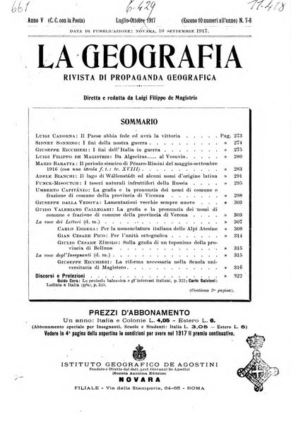 La geografia comunicazioni dell'Istituto geografico De Agostini