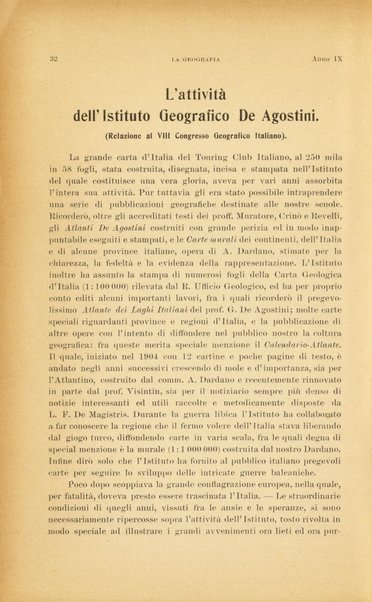 La geografia comunicazioni dell'Istituto geografico De Agostini