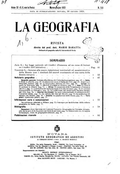 La geografia comunicazioni dell'Istituto geografico De Agostini