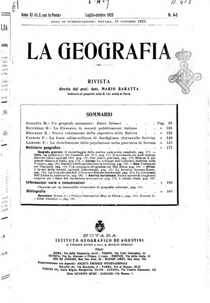 La geografia comunicazioni dell'Istituto geografico De Agostini