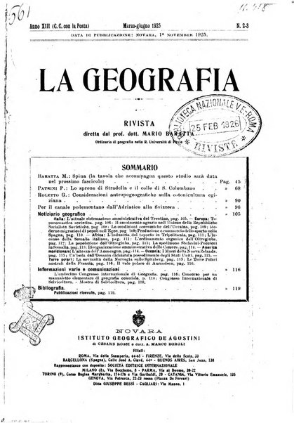 La geografia comunicazioni dell'Istituto geografico De Agostini