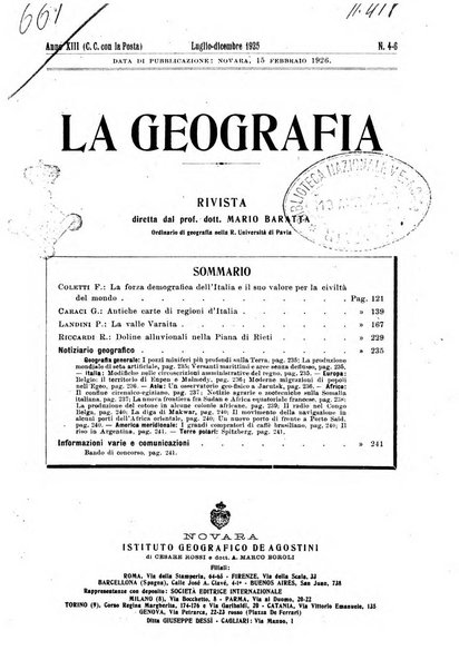 La geografia comunicazioni dell'Istituto geografico De Agostini
