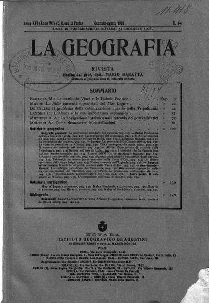 La geografia comunicazioni dell'Istituto geografico De Agostini