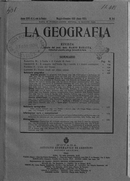 La geografia comunicazioni dell'Istituto geografico De Agostini