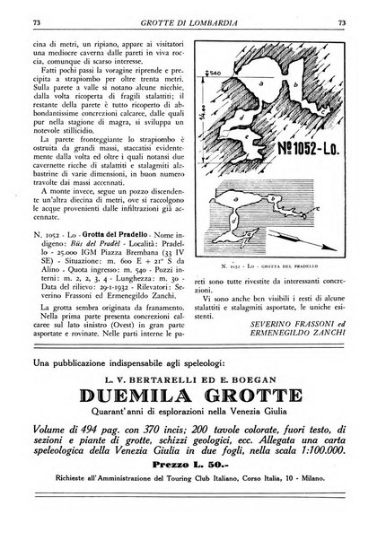 Le grotte d'Italia organo ufficiale dell'azienda autonoma di Stato delle R. Grotte demaniali di Postumia