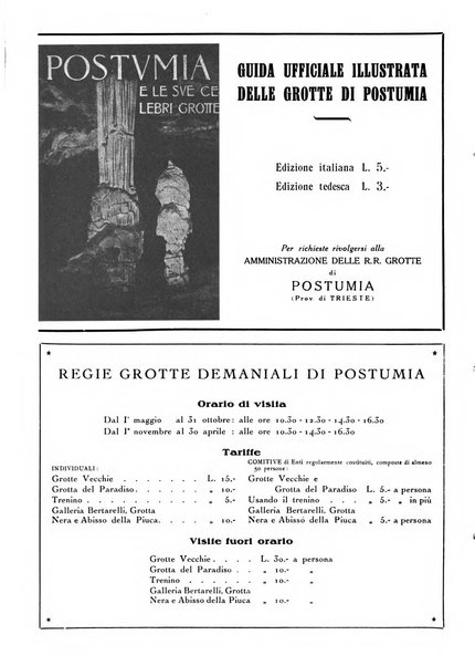 Le grotte d'Italia organo ufficiale dell'azienda autonoma di Stato delle R. Grotte demaniali di Postumia