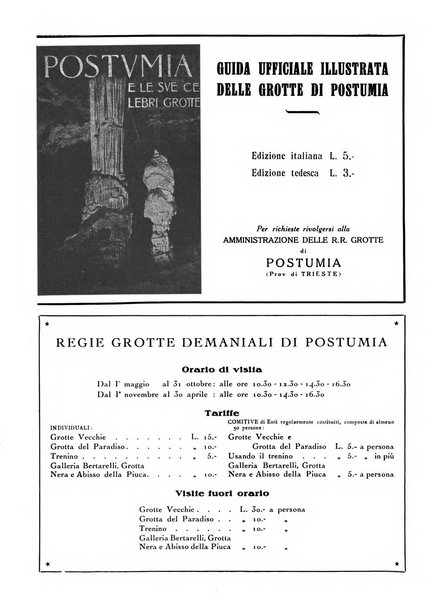 Le grotte d'Italia organo ufficiale dell'azienda autonoma di Stato delle R. Grotte demaniali di Postumia