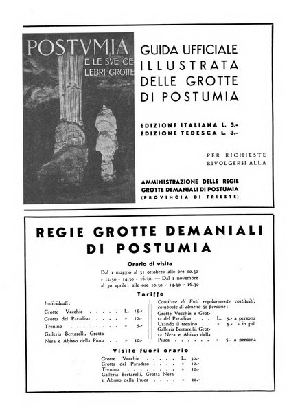 Le grotte d'Italia organo ufficiale dell'azienda autonoma di Stato delle R. Grotte demaniali di Postumia