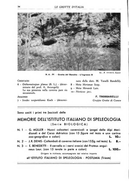 Le grotte d'Italia organo ufficiale dell'azienda autonoma di Stato delle R. Grotte demaniali di Postumia