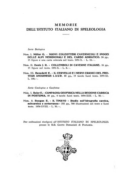 Le grotte d'Italia organo ufficiale dell'azienda autonoma di Stato delle R. Grotte demaniali di Postumia