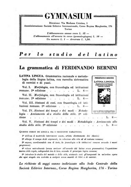 Gymnasium rivista didattico-letteraria per le scuole medie