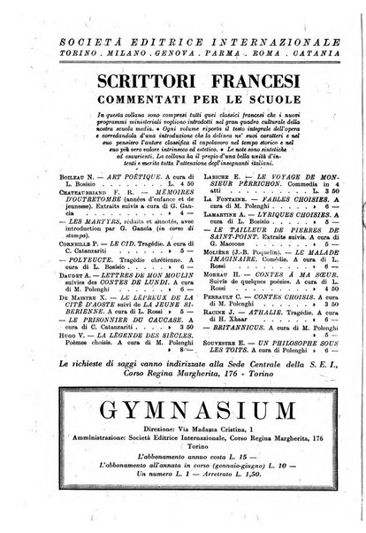 Gymnasium rivista didattico-letteraria per le scuole medie