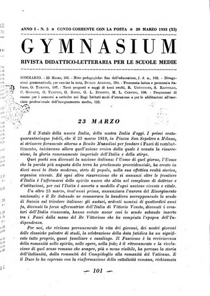 Gymnasium rivista didattico-letteraria per le scuole medie