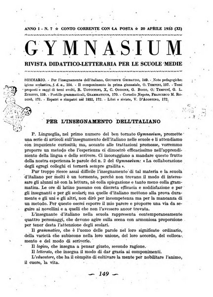 Gymnasium rivista didattico-letteraria per le scuole medie