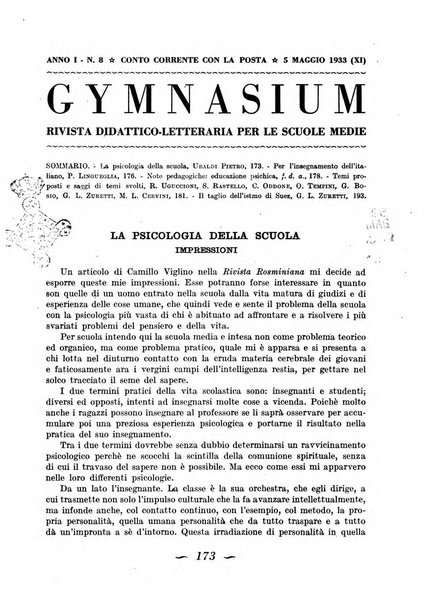 Gymnasium rivista didattico-letteraria per le scuole medie