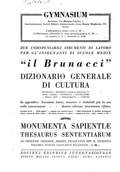 Gymnasium rivista didattico-letteraria per le scuole medie