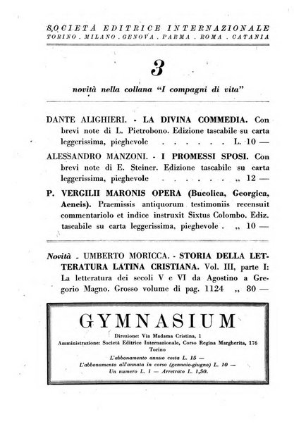 Gymnasium rivista didattico-letteraria per le scuole medie