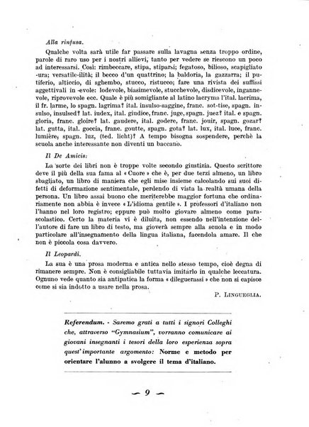 Gymnasium rivista didattico-letteraria per le scuole medie