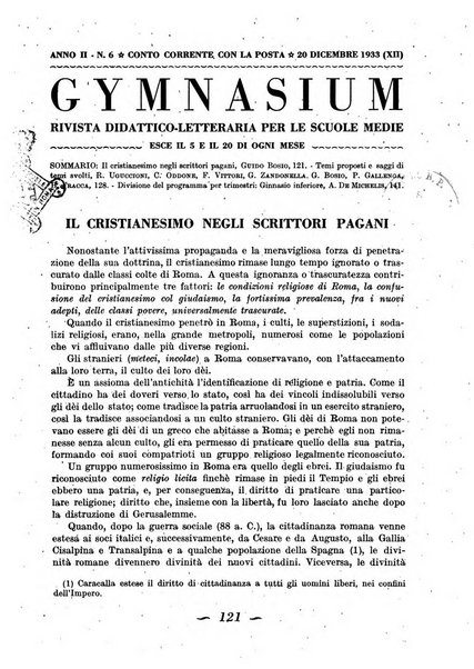 Gymnasium rivista didattico-letteraria per le scuole medie