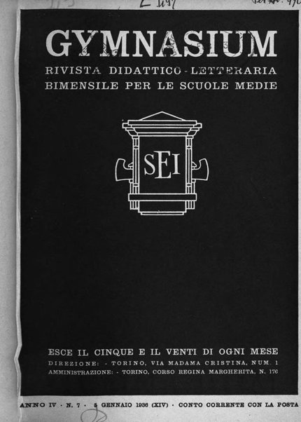 Gymnasium rivista didattico-letteraria per le scuole medie