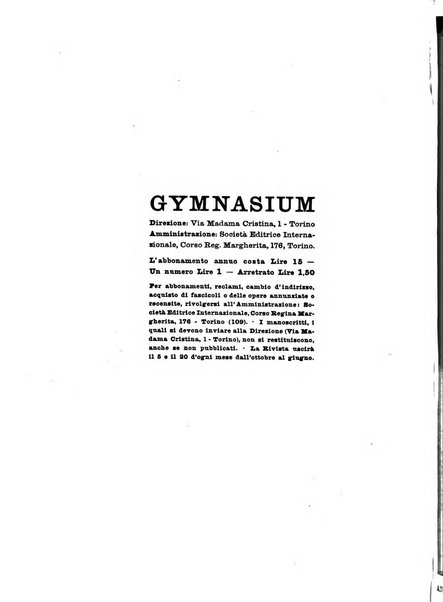 Gymnasium rivista didattico-letteraria per le scuole medie