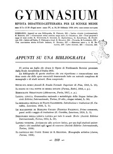 Gymnasium rivista didattico-letteraria per le scuole medie