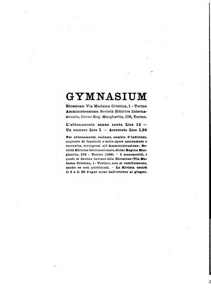 Gymnasium rivista didattico-letteraria per le scuole medie