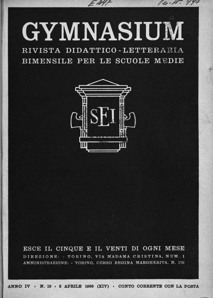 Gymnasium rivista didattico-letteraria per le scuole medie