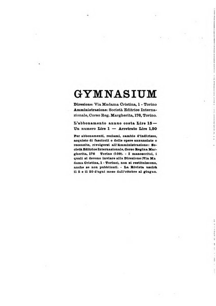 Gymnasium rivista didattico-letteraria per le scuole medie