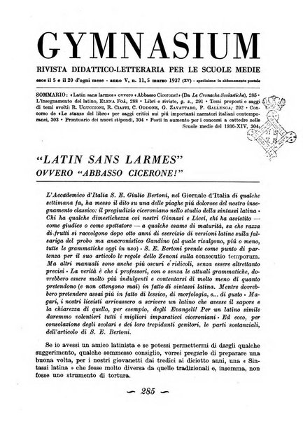 Gymnasium rivista didattico-letteraria per le scuole medie