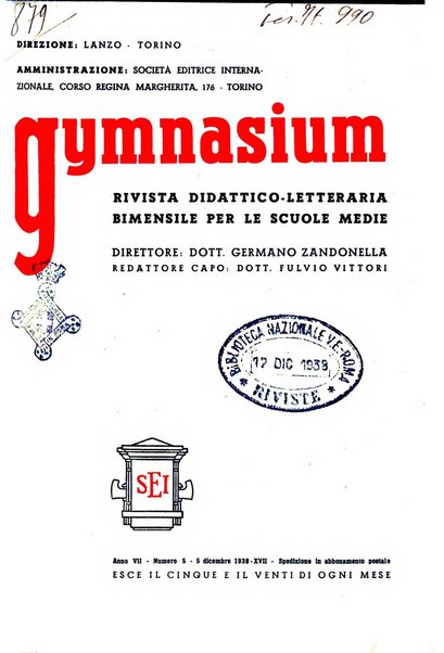 Gymnasium rivista didattico-letteraria per le scuole medie