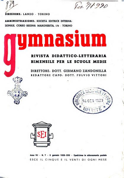 Gymnasium rivista didattico-letteraria per le scuole medie