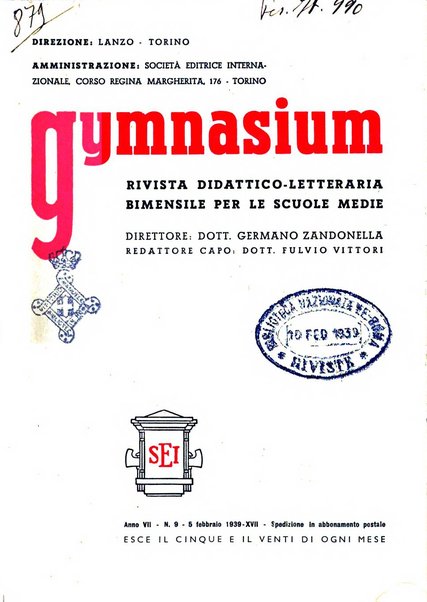 Gymnasium rivista didattico-letteraria per le scuole medie