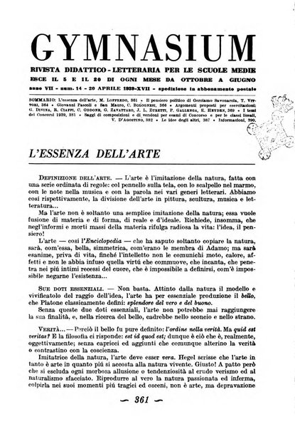 Gymnasium rivista didattico-letteraria per le scuole medie