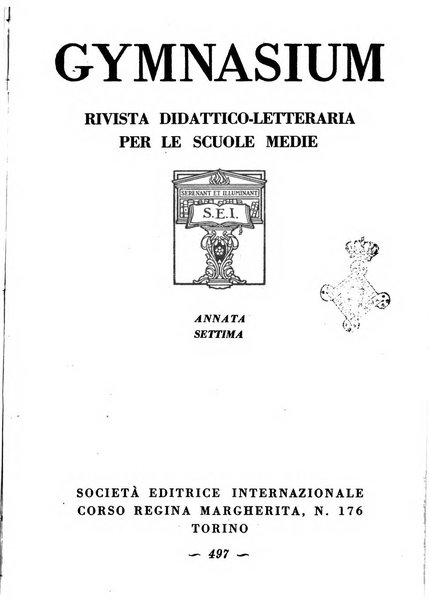 Gymnasium rivista didattico-letteraria per le scuole medie