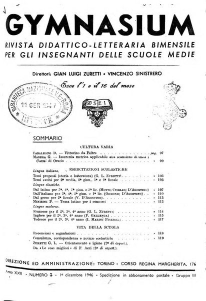 Gymnasium rivista didattico-letteraria per le scuole medie