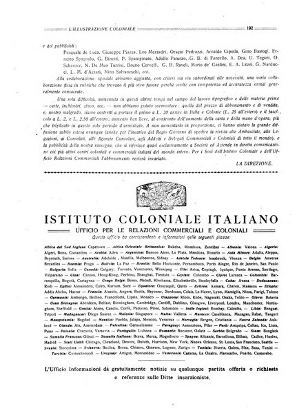 L'illustrazione coloniale rivista mensile sotto gli auspicii dell'Istituto coloniale italiano