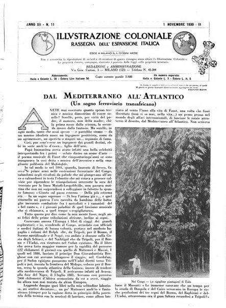 L'illustrazione coloniale rivista mensile sotto gli auspicii dell'Istituto coloniale italiano