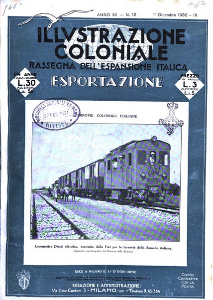 L'illustrazione coloniale rivista mensile sotto gli auspicii dell'Istituto coloniale italiano