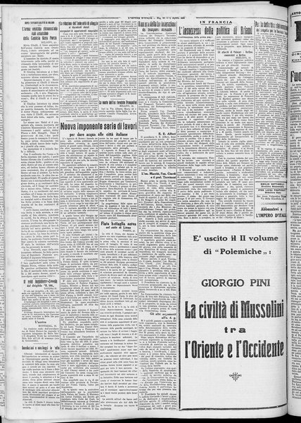 L'impero d'Italia : quotidiano della sera / diretto da Settimelli